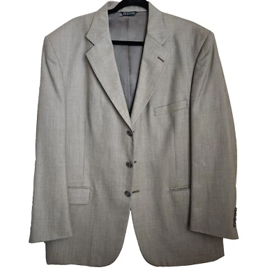 Blazer de traje para hombre Stafford talla 44 R beige 100 % lana cuello 3 botones Foto 1 de 4