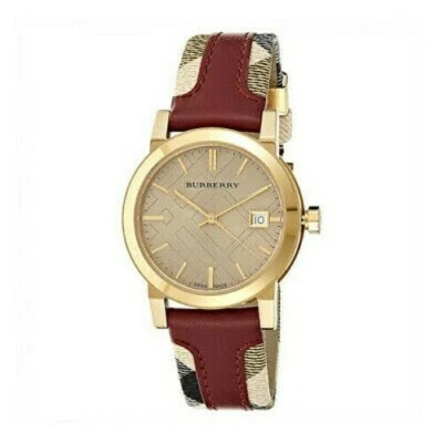 Nuevo reloj para mujer Burberry BU9111 Haymarket tono dorado acero inoxidable Foto 1 de 2