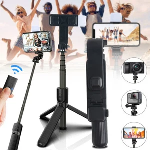 360° Selfie Stick Tripod Remote Bluetooth Stand w/LED Light For iPhone Android - Picture 1 of 14
