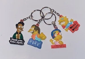 Lot Of 4 The Simpsons 2003 Matt Groening TM Keychain Key Ring Hard Plastic New - Picture 1 of 3