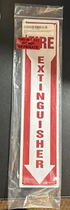 NEW 3”X 14” RIGID PLASTIC ARROW FIRE EXTINGUISHER ARROW SIGN Lot Of 5 Free Ship - Picture 1 of 2