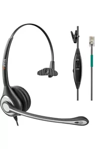Wantek Corded Telemarketing  Headset Mono W/Noise Canceling Mic