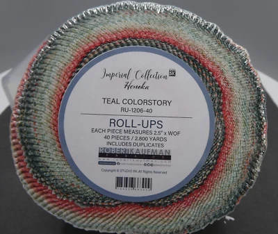 Robert Kaufman Roll Up/Jelly Roll - Teal Colorstory - RU-1206-40 НОВЫЙ (b1) - Изображение 1 из 3