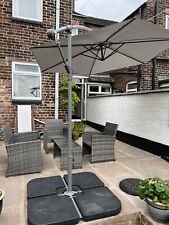 Cantilever Parasol 3m Grey With Weights And Cover