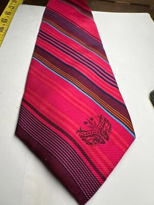 Corbata clásica Ford Warriors en rosa a rayas/rojos/azul naranja 60”x3,75 Foto 1 de 4