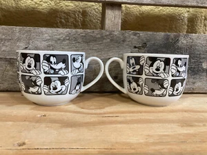 Disney Mickey Mouse & Goofy Mugs - Pair - Black & White Comic Strip - 20oz - Picture 1 of 12