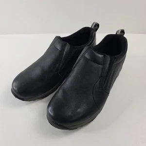 Merrell Jungle Moc Youth 7 Big Kids Black Leather Slip On Loafer Casual Shoes - Picture 1 of 16