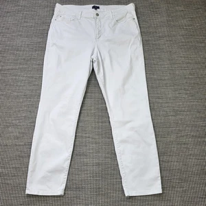 NYDJ Ankle Grazer Jeans Womens UK 14 White Tapered Not Your Daughters Jeans - Picture 1 of 14