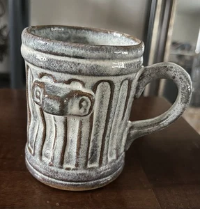 Vintage Art Pottery Trash Can Mug - Picture 1 of 4