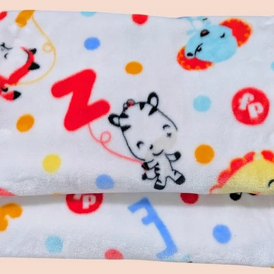 Fisher Price婴儿毯斑马狮子大象长颈鹿野生动物园字母数字 — 第 1/4 张图片