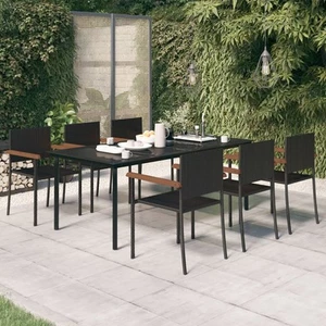 Juego de comedor de jardín 3/5/7/9 piezas negro Multitalla Cocina vidaXL - Imagen 1 de 56
