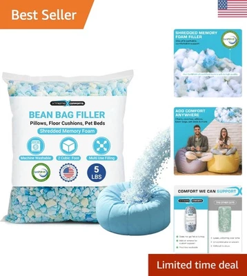 Versátil espuma viscoelástica triturada de 5 libras para bolsas de frijoles, sofás y proyectos creativos Foto 1 de 4