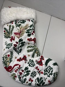 Threshold Stocking Linen Look W Embroiderery - Picture 1 of 9