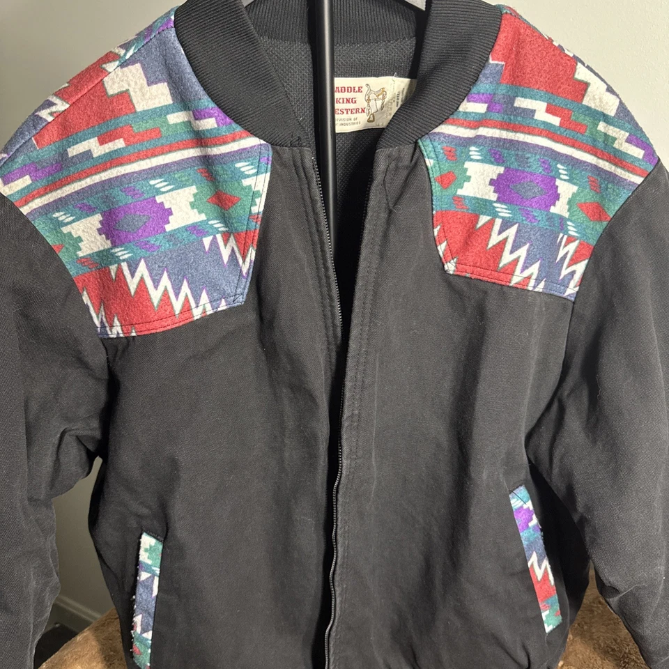 Hecho en EE. UU. 2XL Saddle King Chaqueta Occidental Chaqueta Aztek Active Foto 1 de 4