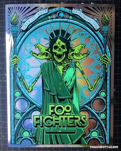 Foo Fighters Sparkle Foil Poster 7/12/2018 Toronto ON Signed & Numbered #/25 A/E - Picture 1 of 2