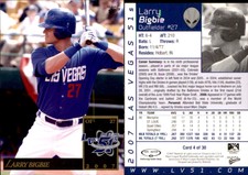 Larry Bigbie 2007 MultiAd Las Vegas 51s #4 Card *AutographDen*