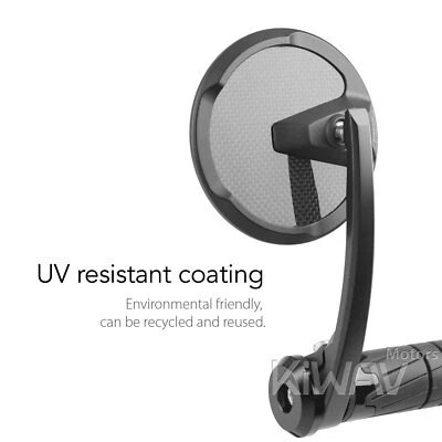 Bar end mirrors black round carbon heavy weight hollow bar ID14-24mm fits Ducati — 第 1/4 张图片
