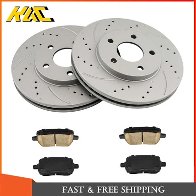 Front Drilled Rotors And Ceramic Brake Pads For Chevrolet HHR 2006-2011 2.2/2.4L Foto 1 de 4