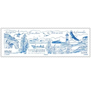 Saint Pierre Miquelon 2021 SPM exceptional island LIGHTHOUSE phare bird 1v mnh - Picture 1 of 1