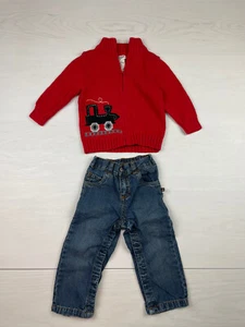 oshkosh boys size 18M sweater and jeans lot - Picture 1 of 4