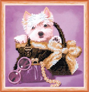 Hágalo usted mismo Kit de bordado de cuentas "Little friend" 5.9"x5.9" / 15.0x15.0 cm, Abris Art - Imagen 1 de 7