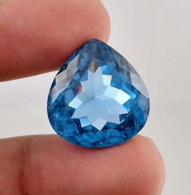 Piedra preciosa de turmalina Mozambique azul océano 35,60 quilates natural impecable certificado GIT Foto 1 de 4