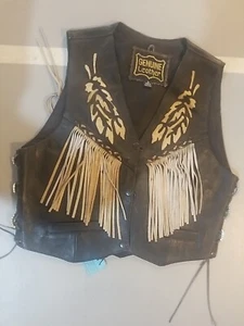 Genuine Leather Womens Brown Leather Vest Size Large - Picture 1 of 4