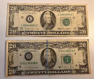 1985 + 1988A $20 Federal Reserve Notes (2 Total) - Picture 1 of 3