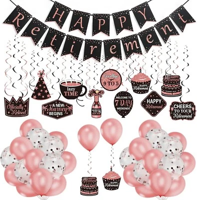 44PCS Retirement Party Decorations Happy Retirement Party Supplies Hanging Sw... - Image 1 of 4