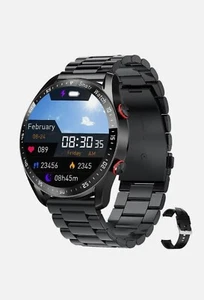 Montre connectée avec appels Bluetooth et messages, compatible Android -Blanc - Photo 1/2
