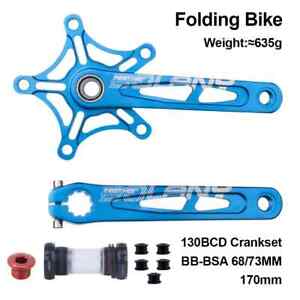Bike Crankset Folding Crank 170mm 130BCD Crankset Bottom Bracket Bicycle Parts
