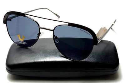 Авиаторские солнцезащитные очки унисекс TRUE RELIGION 4021 с черными металлическими синими линзами - Изображение 1 из 4