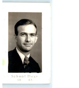 Vintage Photo 1943, Elementary School Picture Teacher, 2 x 1.5, Black White - Picture 1 of 2
