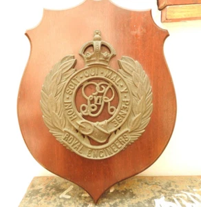 Original Military Metal Royal Engineers Regimental Wall Plaque Shield (5195) - Picture 1 of 10