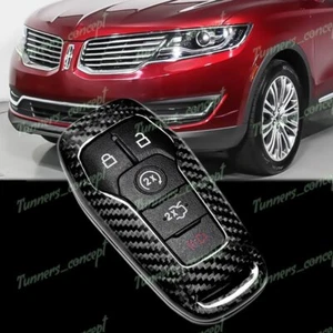 100% Real Carbon Fiber For Lincoln MKC MKX MKZ Remote Key Shell Cover Case - Picture 1 of 8