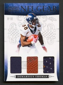 DEMARYIUS THOMAS 2010 NAITONAL TREASURES NFL GEAR TRIPLE JERSEY RELIC RC /25 - Imagen 1 de 2