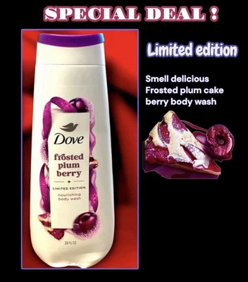 Jabón corporal Dove FROSTED PLUM BERRY EDICIÓN LIMITADA 20 oz cada uno (botella abollada) Foto 1 de 4