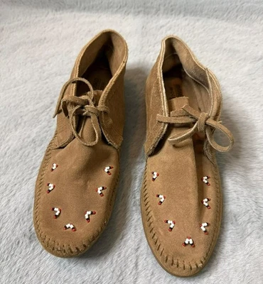 Mocasines Minnetonka para mujer 10 marrón gamuza suela dura Thunderbird Foto 1 de 4