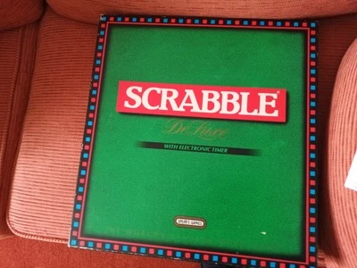 Spears Scrabble Deluxe Board Game with Electronic Timer - 4 tiles missing - Image 1 of 4