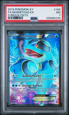 Pokemon Seismitoad EX 106/111 Full Art 2014 XY Furious Fists PSA 7 Near Mint - Image 1 of 2