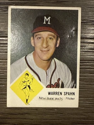 Fleer 1963 - Warren Spahn #45 Escribiendo en la tarjeta Bueno #PNCARDS Foto 1 de 4