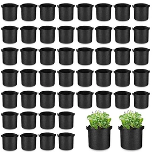 50 Pack 10 Gallon Grow Bags Bulk Heavy Duty Thickened Fabric Pots Nonwoven Pl... - Picture 1 of 7