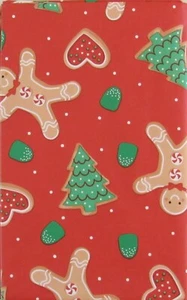 Gingerbread Men, Cookies and Gumdrops Vinyl Flannel Back Tablecloth Var. Sizes - Picture 1 of 6