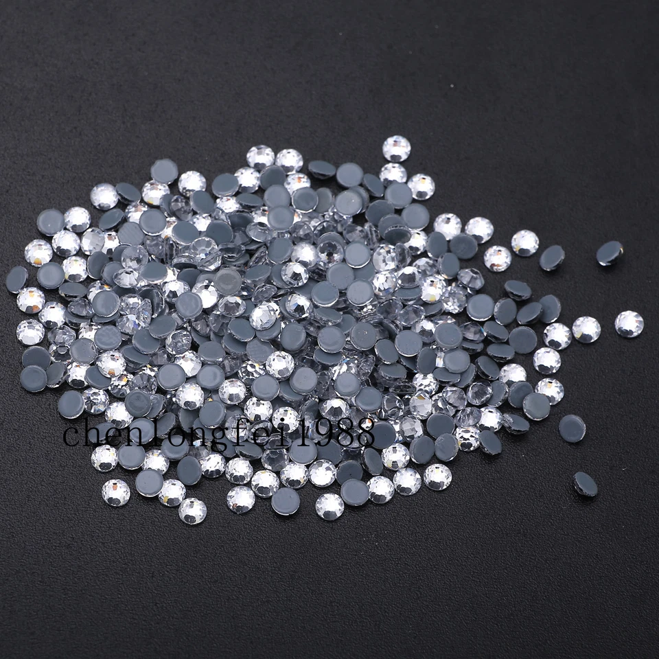 Cristal AB Hierro En Hotfix Estrás Hot Fix Piedras Planas Blanco Transparente Strass Foto 1 de 4