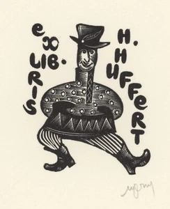 Ex Libris H Huffert Setnjev Männerbildnis - Imagen 1 de 3