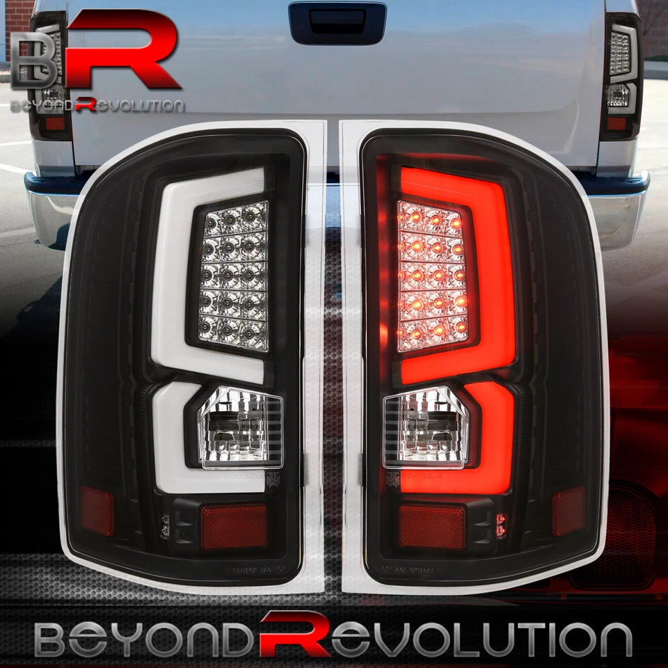 For 2007-2014 Silverado Replacement White LED Brake Stop Tail Light Lamp Black - Image 1 of 4
