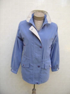 Innovations Womens Zip Button Pea Coat Jacket Parka Blazer Waist Belt Small Blue - Picture 1 of 9
