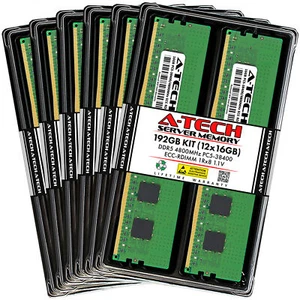 192GB 12x16GB PC5-4800 RDIMM Supermicro H13DSH H13SSF H13SSH H13SSL-N Memory RAM - Picture 1 of 3