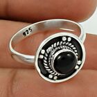 Natural Onyx Gemstone Statement Ethnic Ring Size O 925 Silver For Women F64