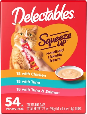 Hartz Delectables Squeeze Up Interactive Lickable Cat Treat (Pack of 54) -...